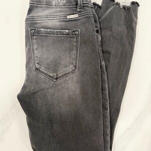 KanCan High Rise Button Fly Distressed Skinny Jeans Black Wash Size 7/27